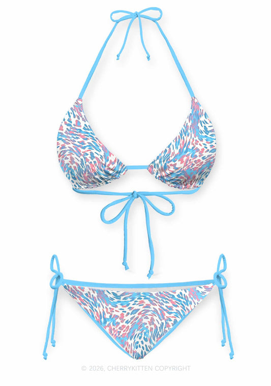 Trans Leopard Pride Y2K Print Bikini Set Cherrykitten