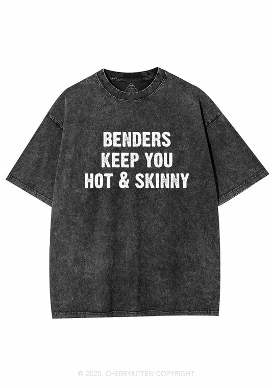 Benders Keep You Hot Skinny Y2K Shirts Washed Tee Cherrykitten