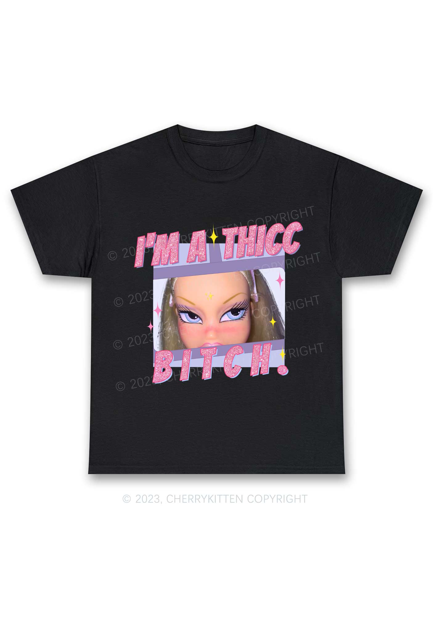 I'm A Thicc Bxxch Y2K Chunky Shirt Cherrykitten