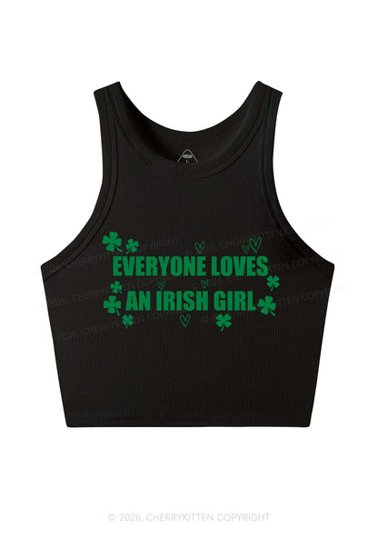 Everyone Loves Irish Girl St Patricks Y2K Crop Tank Top Cherrykitten