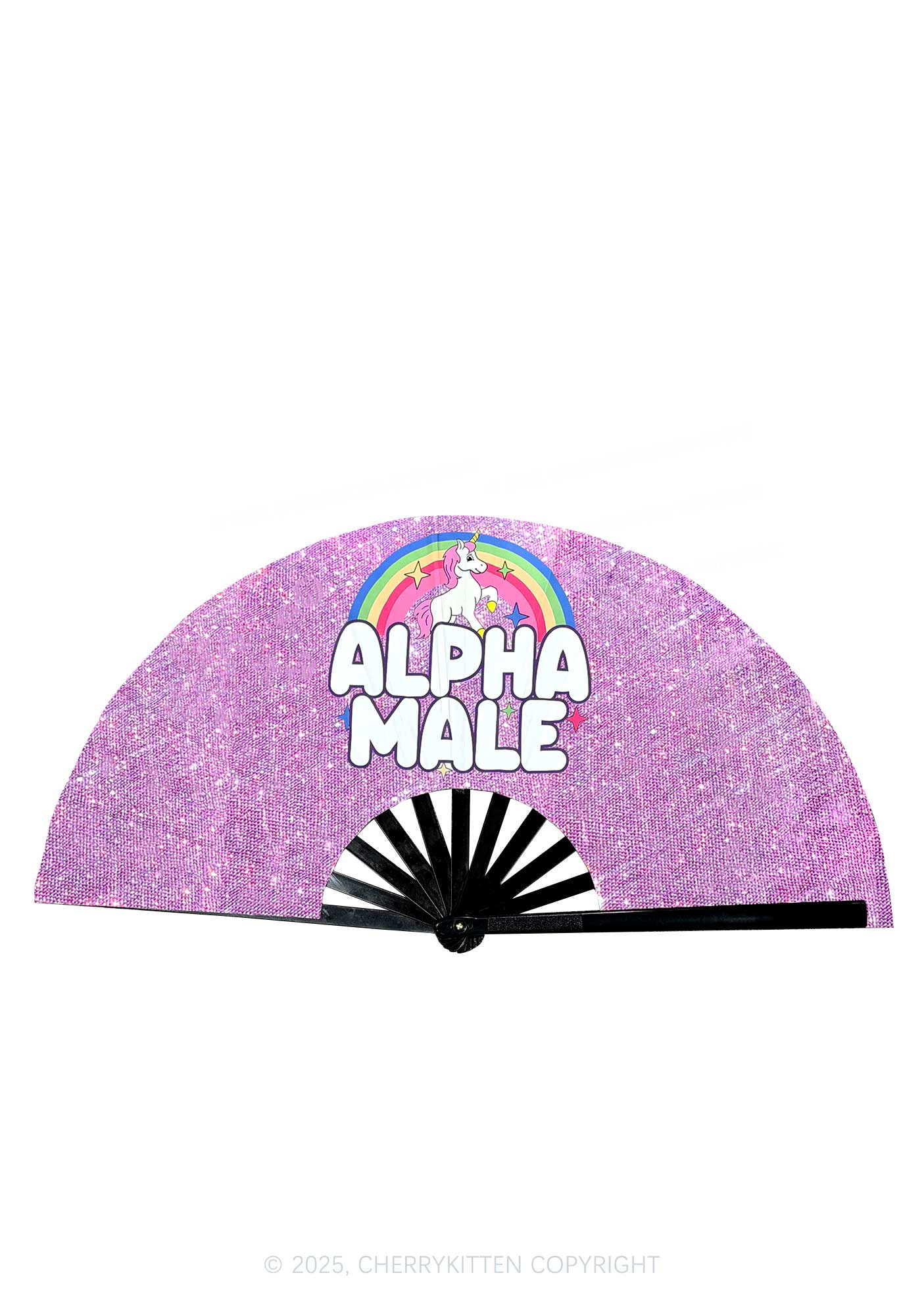 Purple Alpha Male Y2K Rave Hand Fan Cherrykitten