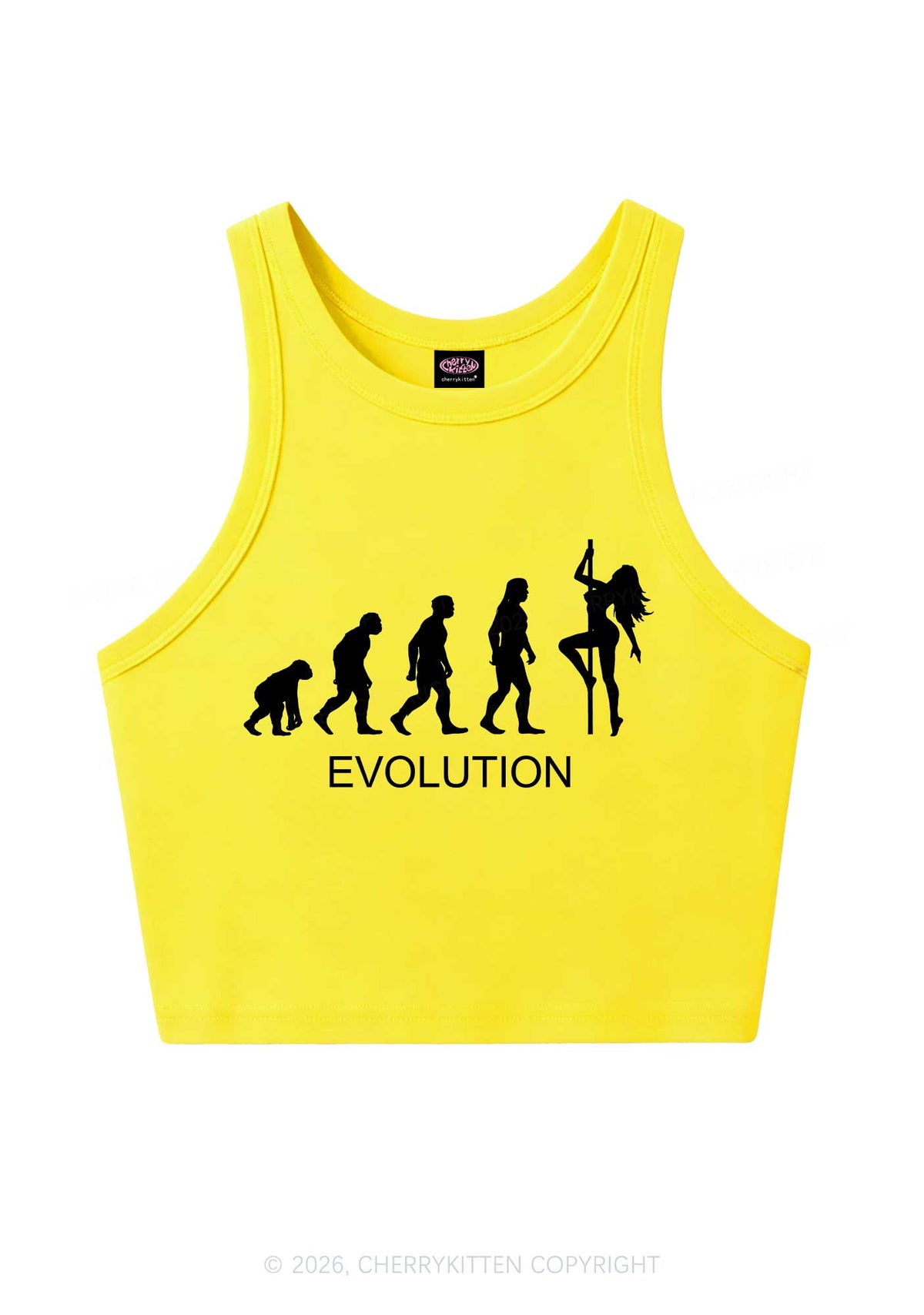 Evolution Pole Dancer Silhouette Y2K Crop Tank Top Cherrykitten
