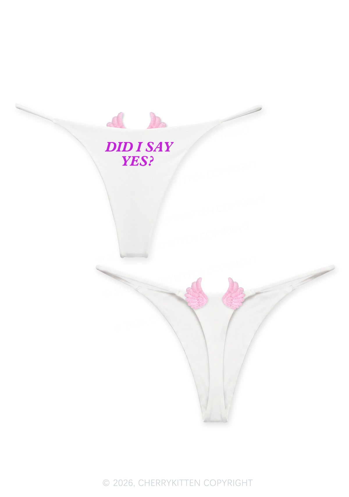 Did I Say Yes Y2K Goth Angel Wings Bikini String Thong Cherrykitten