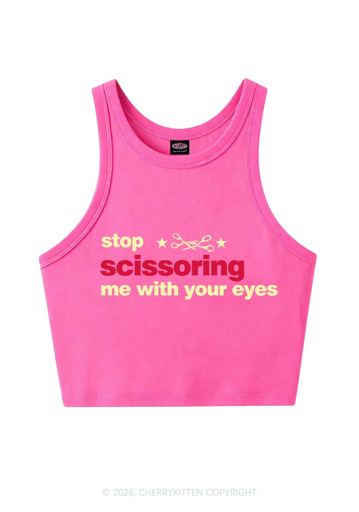 Stop Scissoring Me Pride Y2K Crop Tank Top Cherrykitten