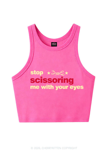 Stop Scissoring Me Pride Y2K Crop Tank Top Cherrykitten