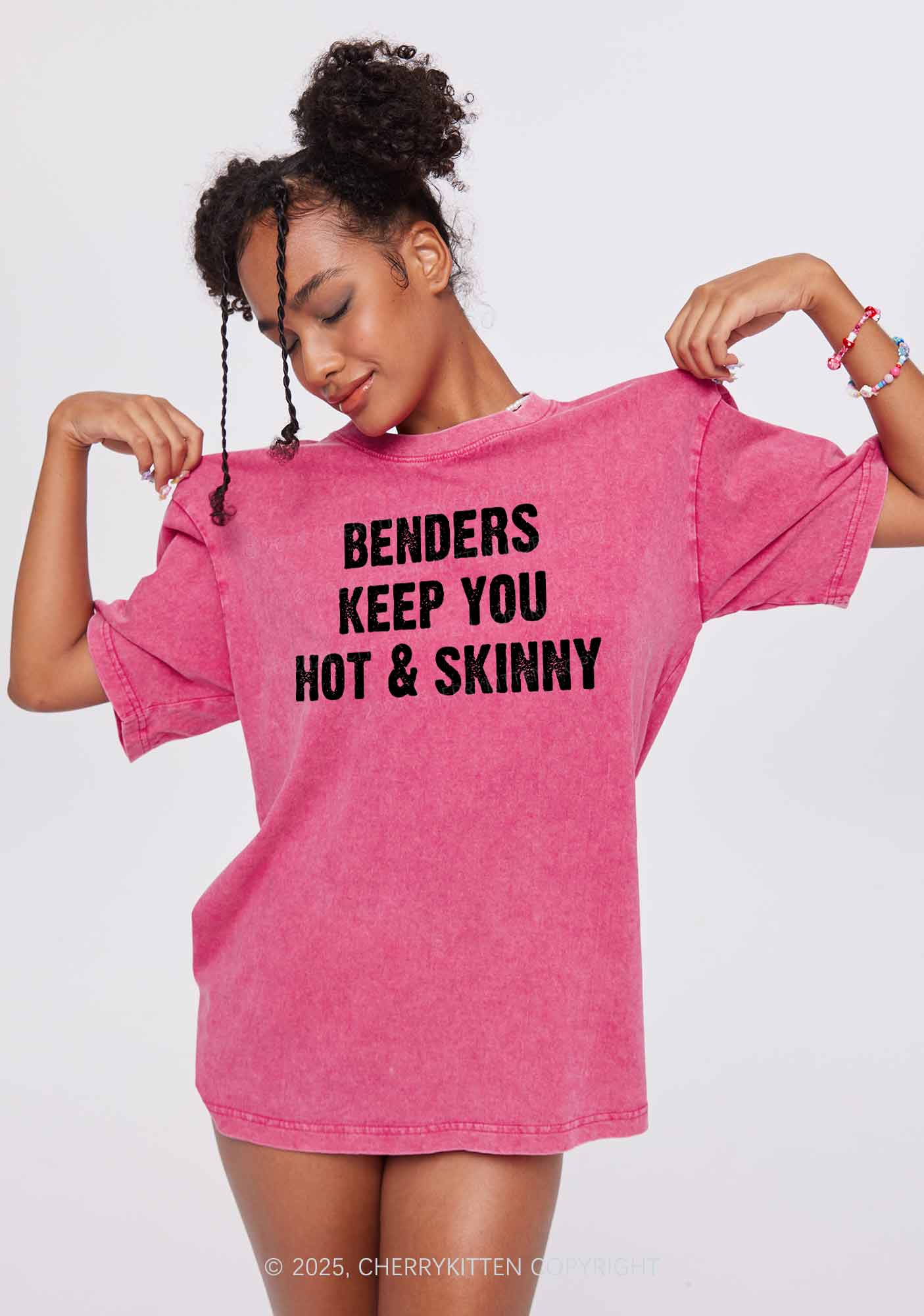 Benders Keep You Hot Skinny Y2K Shirts Washed Tee Cherrykitten