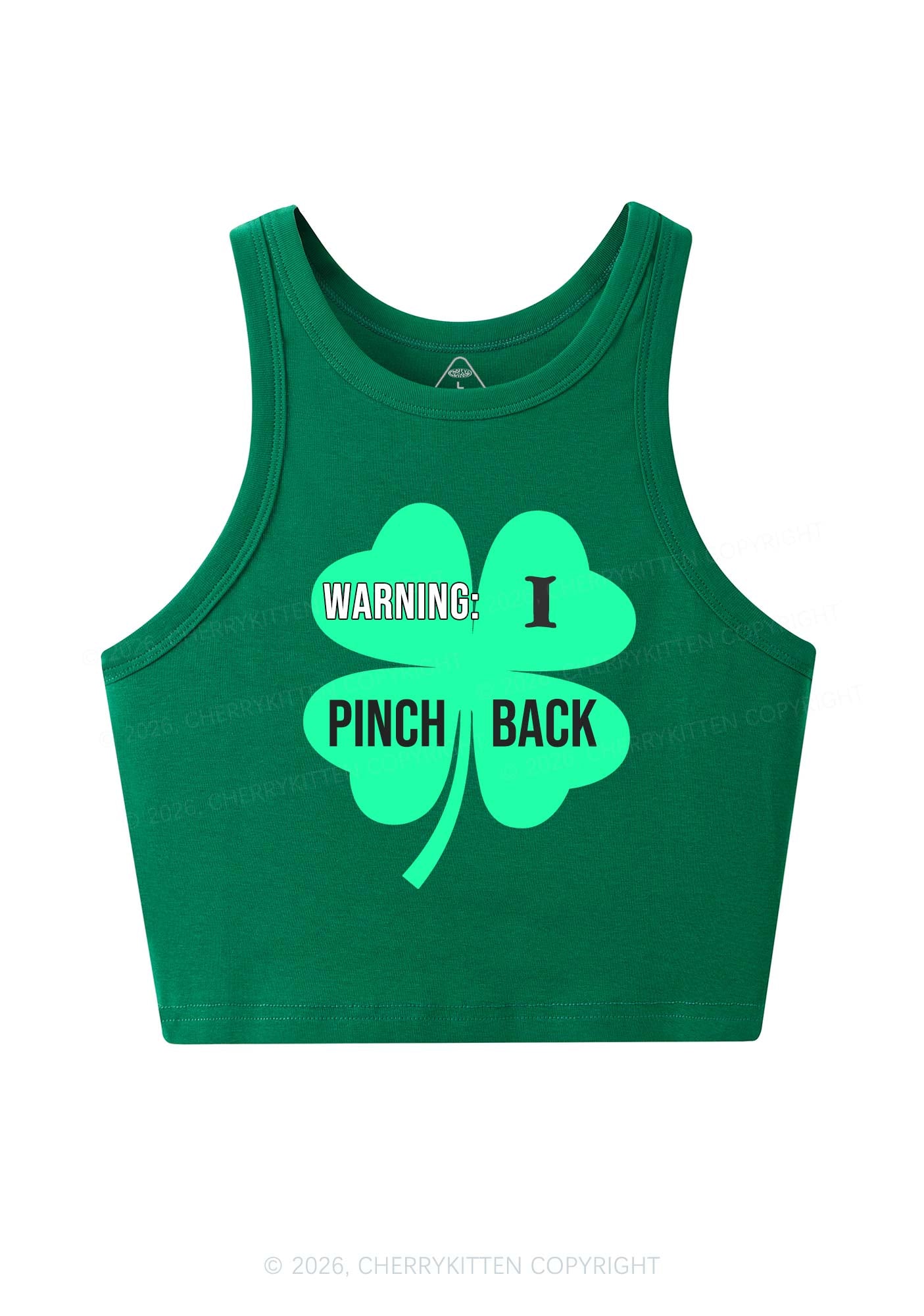 I Pinch Back St Patricks Y2K Crop Tank Top Cherrykitten