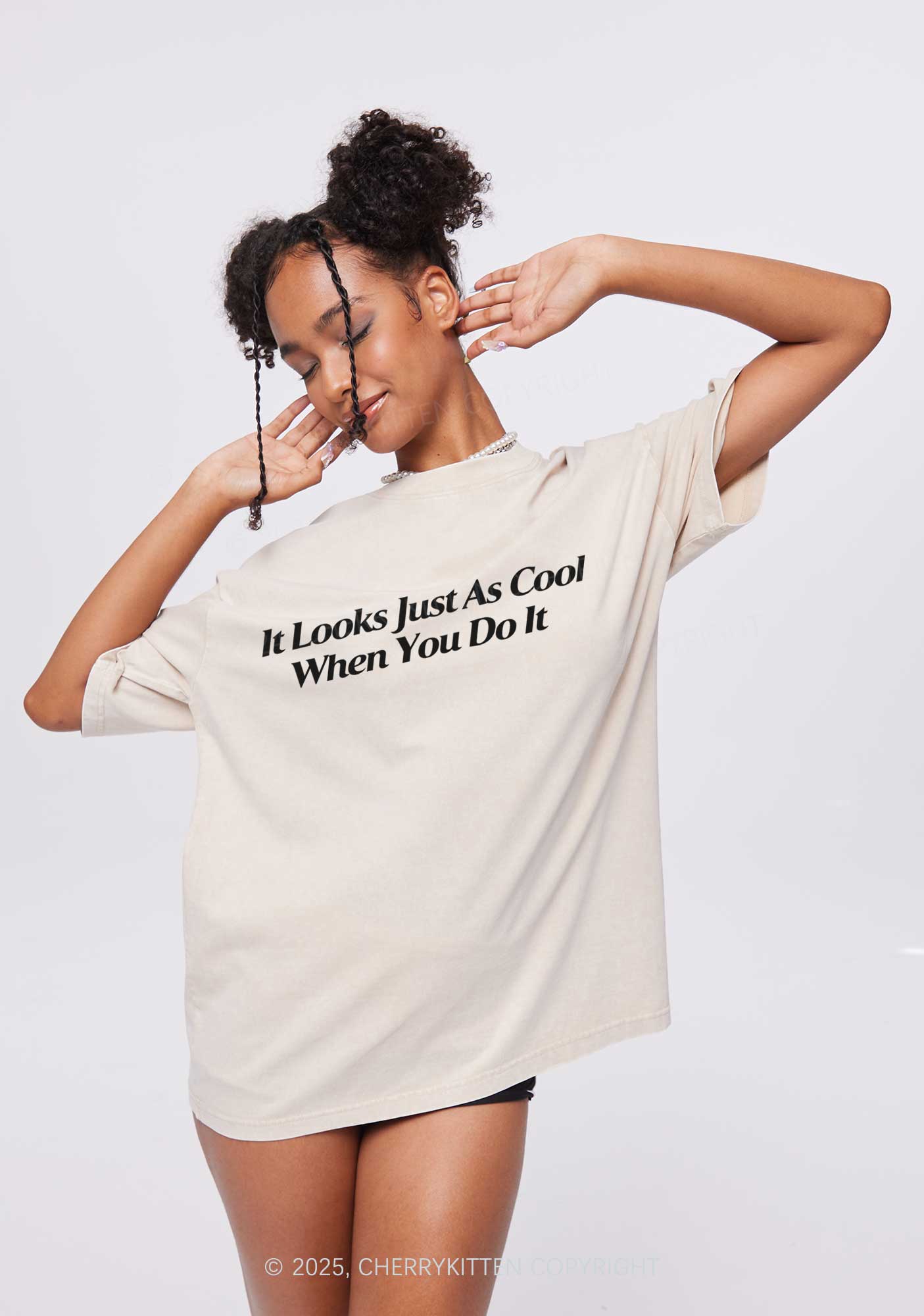It Looks Just As Cool Y2K Shirts Washed Tee Cherrykitten