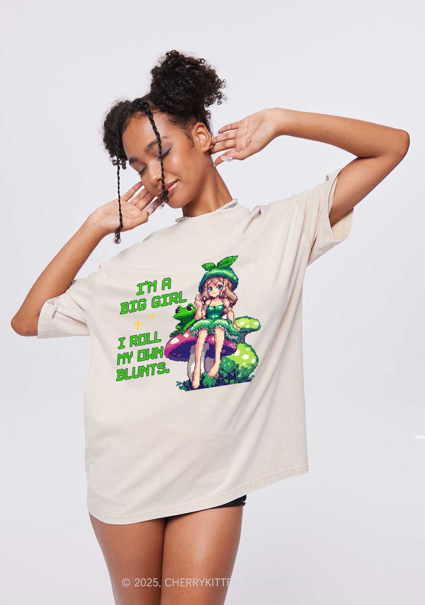 Roll My Own Blunts Y2K Shirts Washed Tee Cherrykitten
