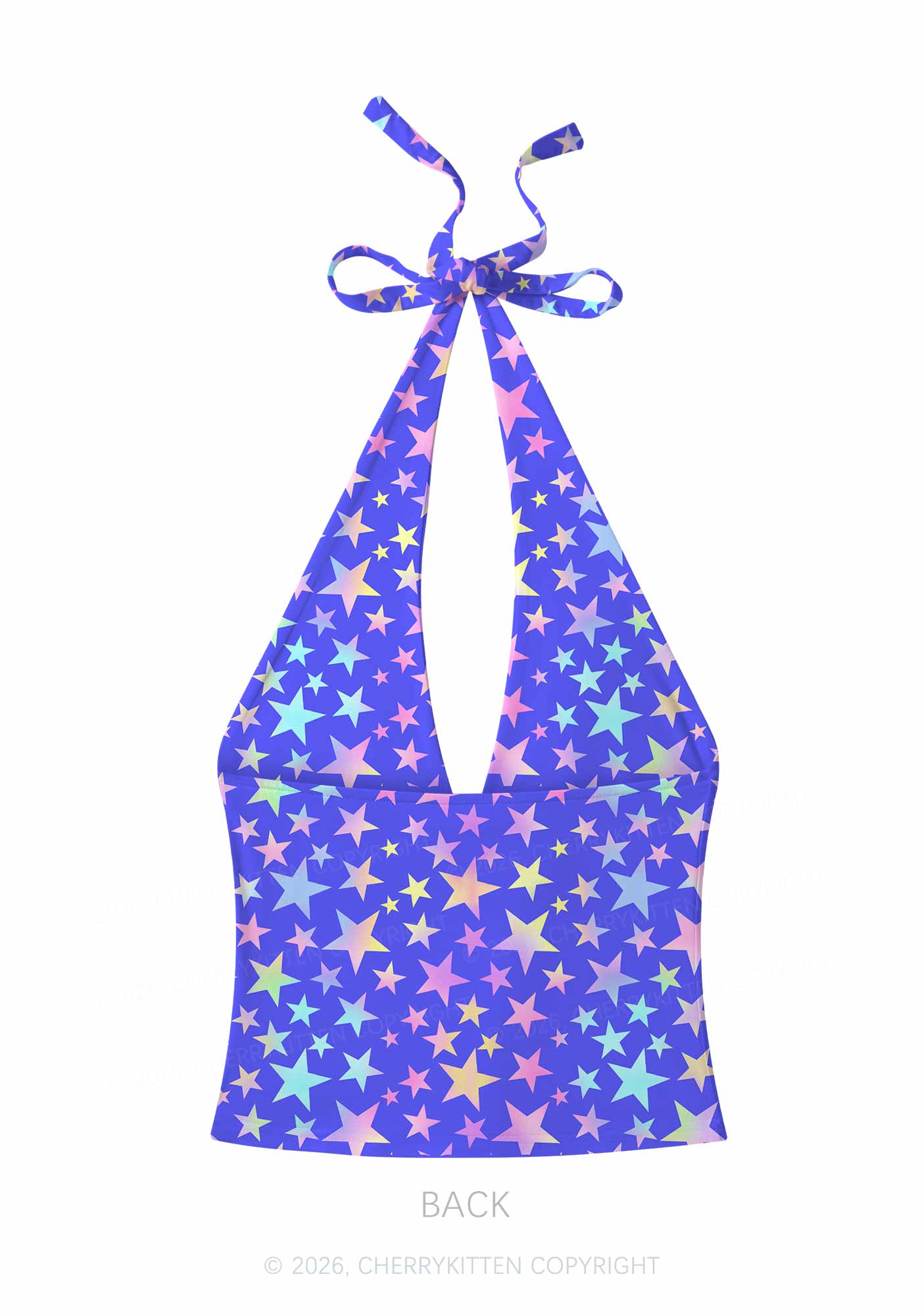 Purple Alpha Male Pride Y2K Print Halter Deep V Neck Cami Cherrykitten