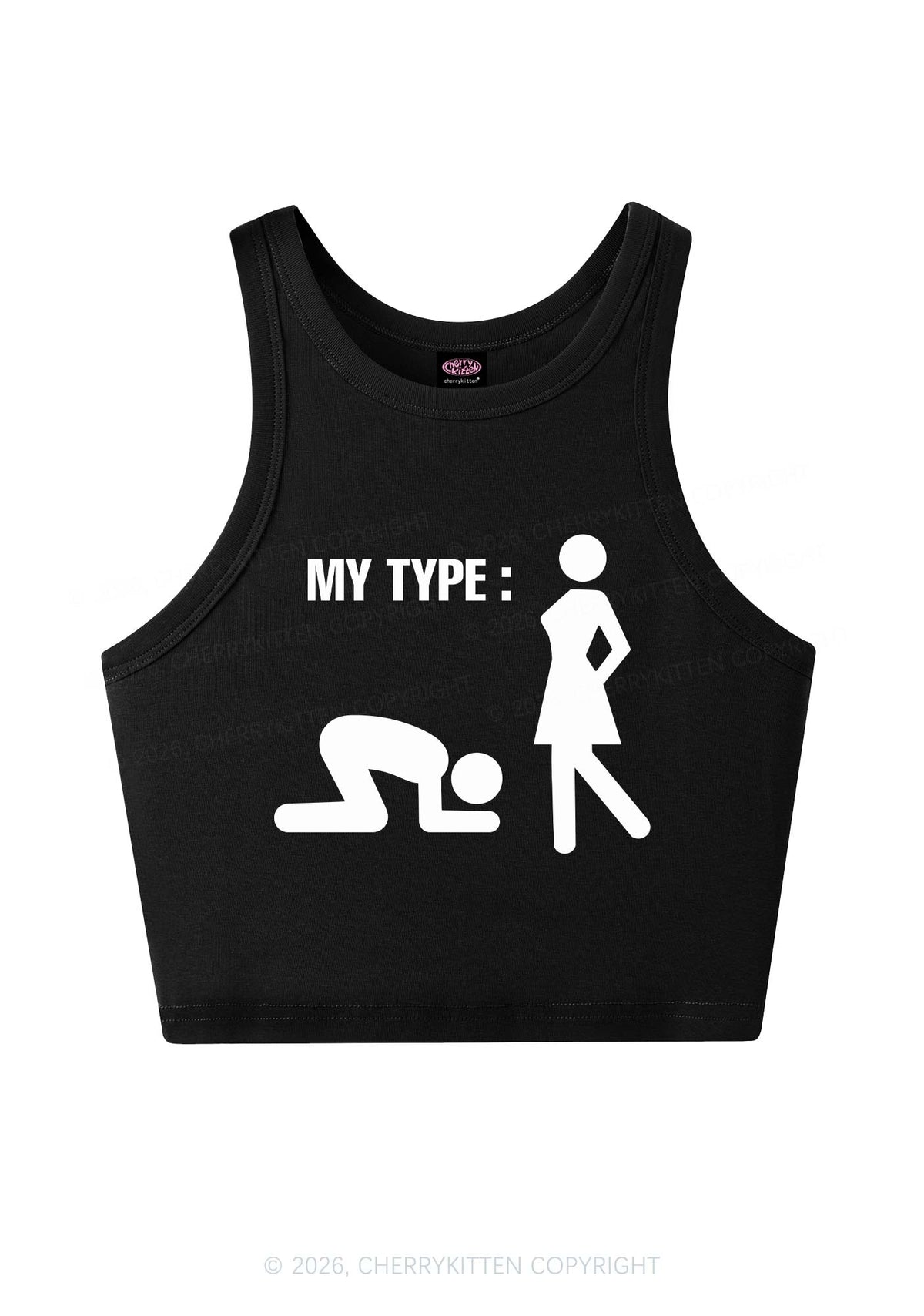 My Type Kneeling Male Y2K Crop Tank Top Cherrykitten