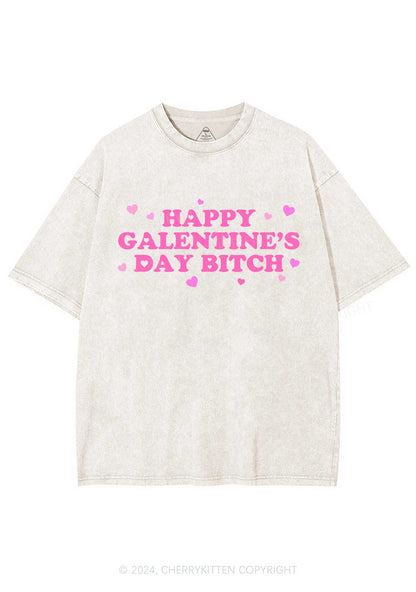 Happy Galentines Day Y2K Valentine's Day Washed Tee Cherrykitten