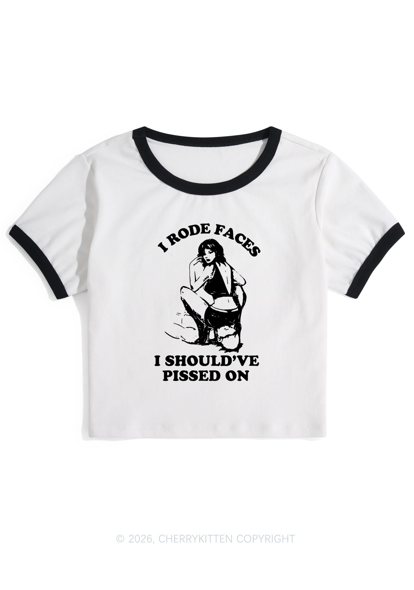 I Rode Faces Y2K Ringer Tee Cherrykitten