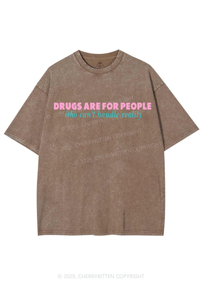Drxgs Is For People Y2K Shirts Washed Tee Cherrykitten