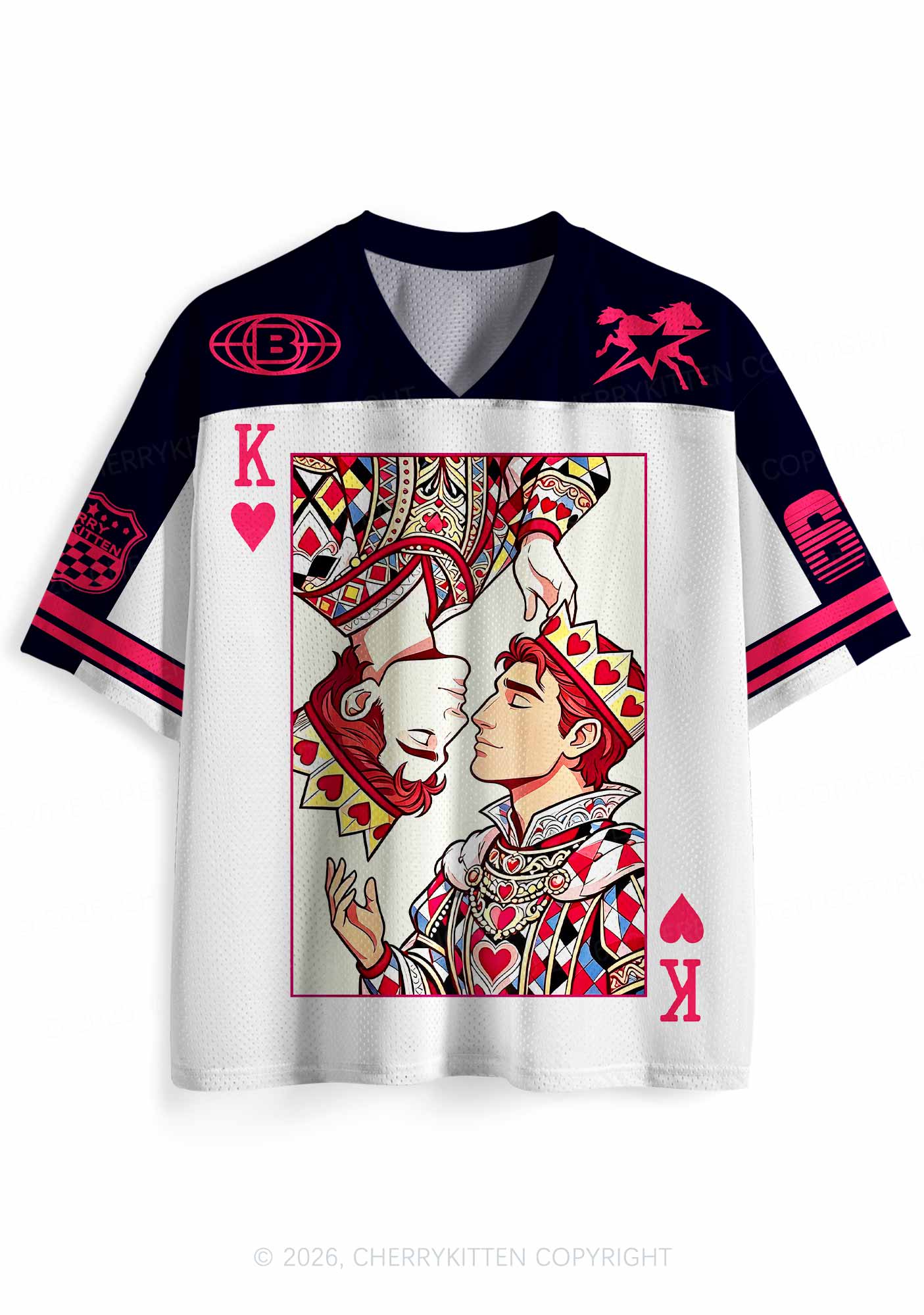 Red Heart King Pride Y2K Sport Jersey Shirts Cherrykitten