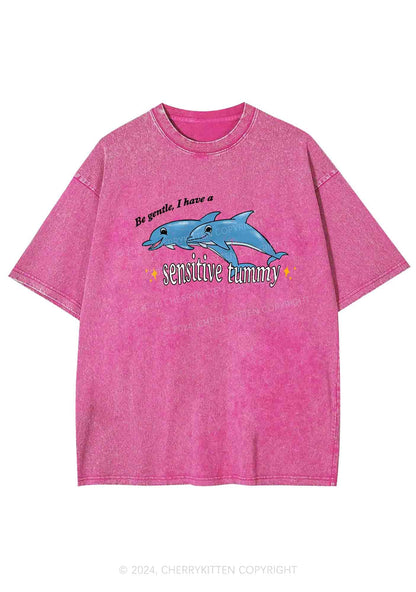 Sensitive Tummy Y2K Washed Tee Cherrykitten