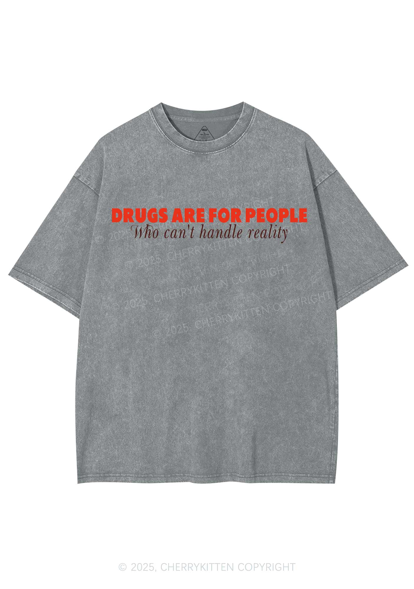Drxgs Is For People Y2K Shirts Washed Tee Cherrykitten