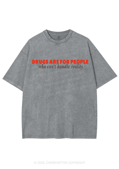 Drxgs Is For People Y2K Shirts Washed Tee Cherrykitten