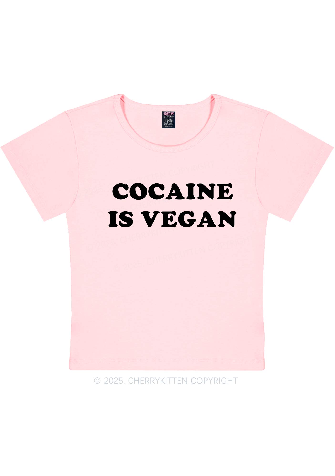 Cola Is Vegan Y2K Baby Tee Cherrykitten