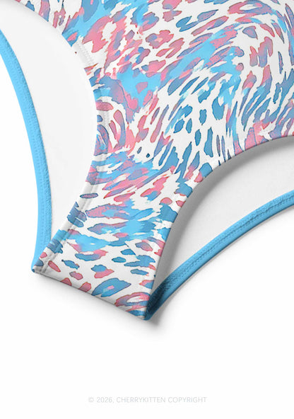 Trans Leopard Pride Y2K Print Bikini Set Cherrykitten