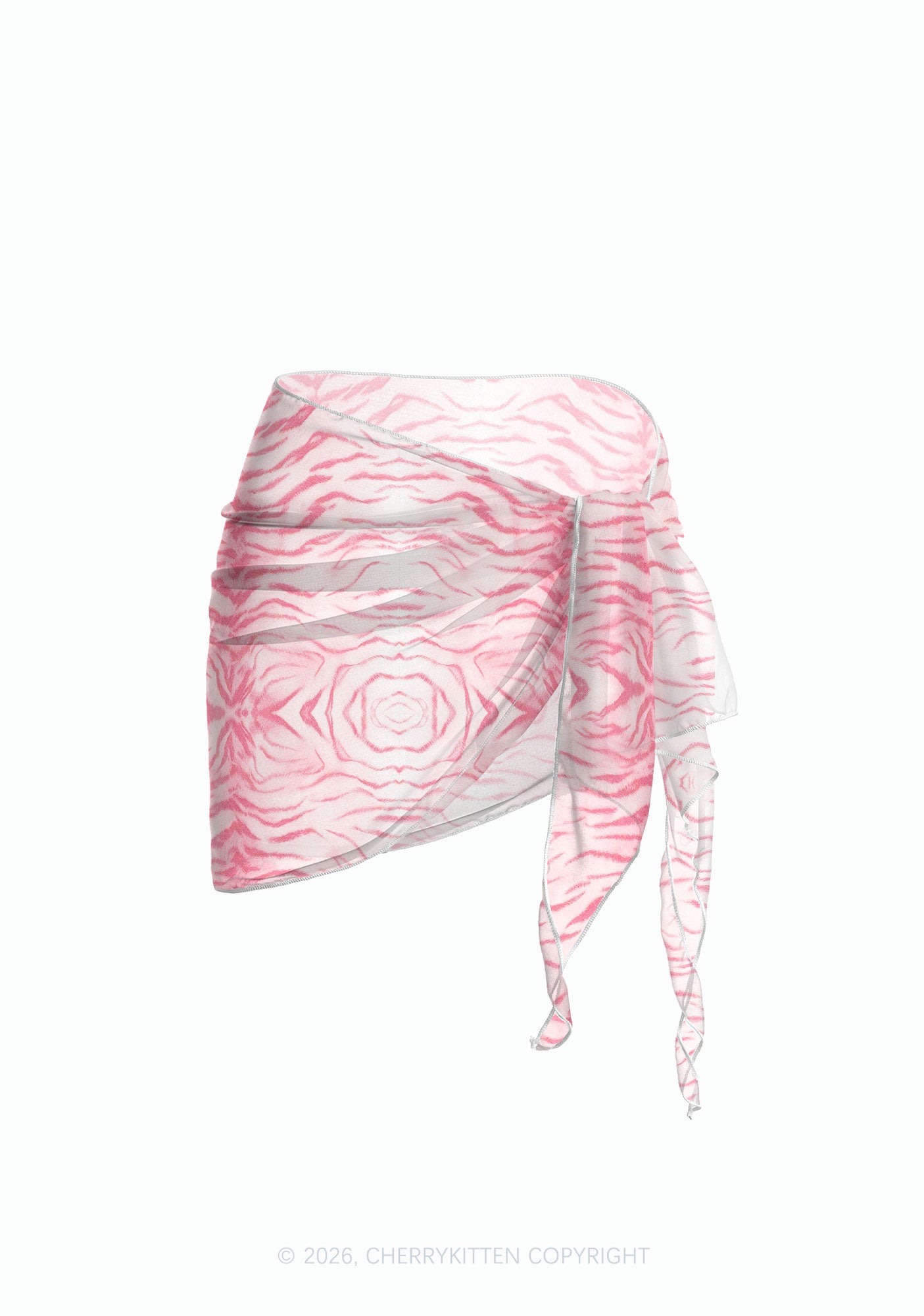 Pink Tiger Stripe Y2K Print Bikini Set Cherrykitten