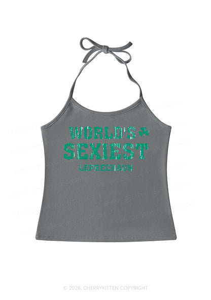 Worlds Sexiest Leprechaun St Patricks Y2K Halter Neck Cami Cherrykitten