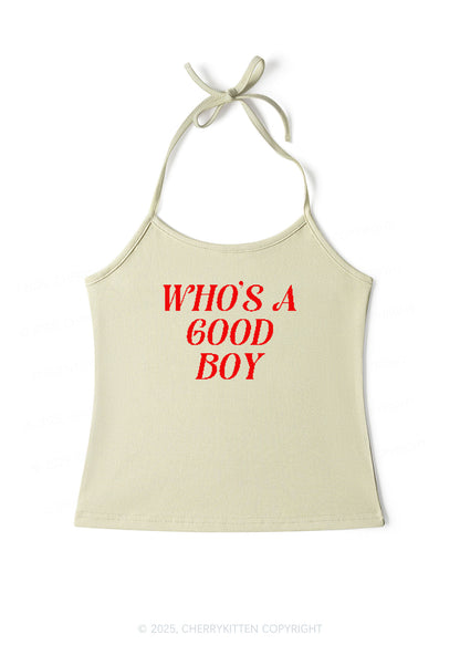 Whos A Good Boy Y2K Halter Neck Cami Cherrykitten