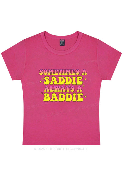 Sometimes A Saddie Y2K Baby Tee Cherrykitten