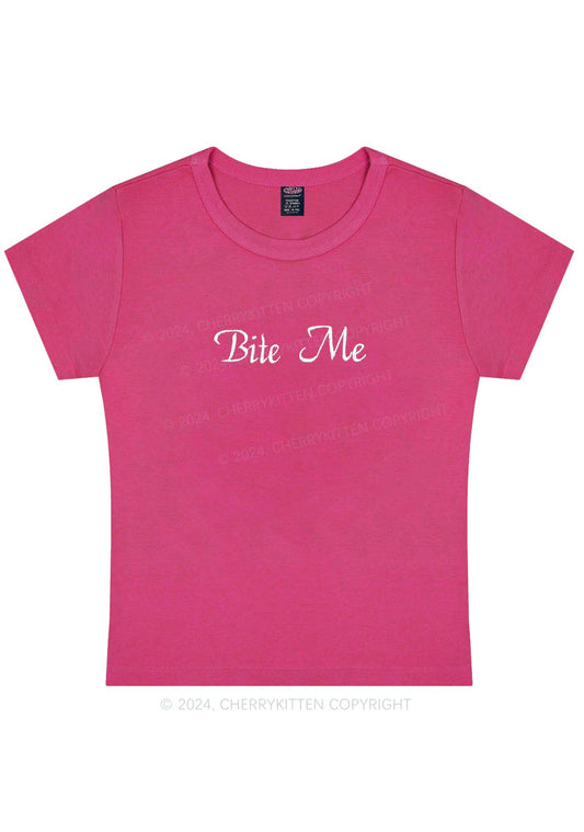 Embroidered Bite Me Y2K Baby Tee Cherrykitten