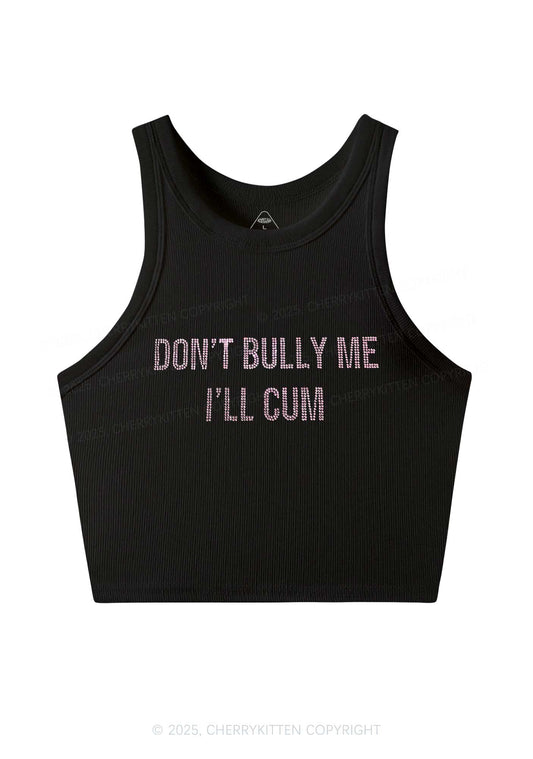 Rhinestone Dont Bully Me Y2K Crop Tank Top Cherrykitten