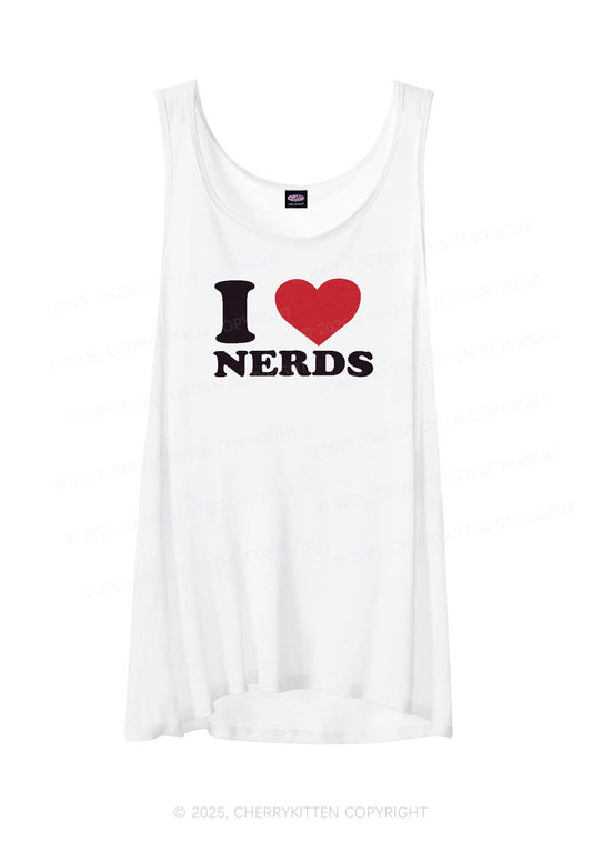 I Love Nerds Y2K Sheer Boyfriend Tank Cherrykitten