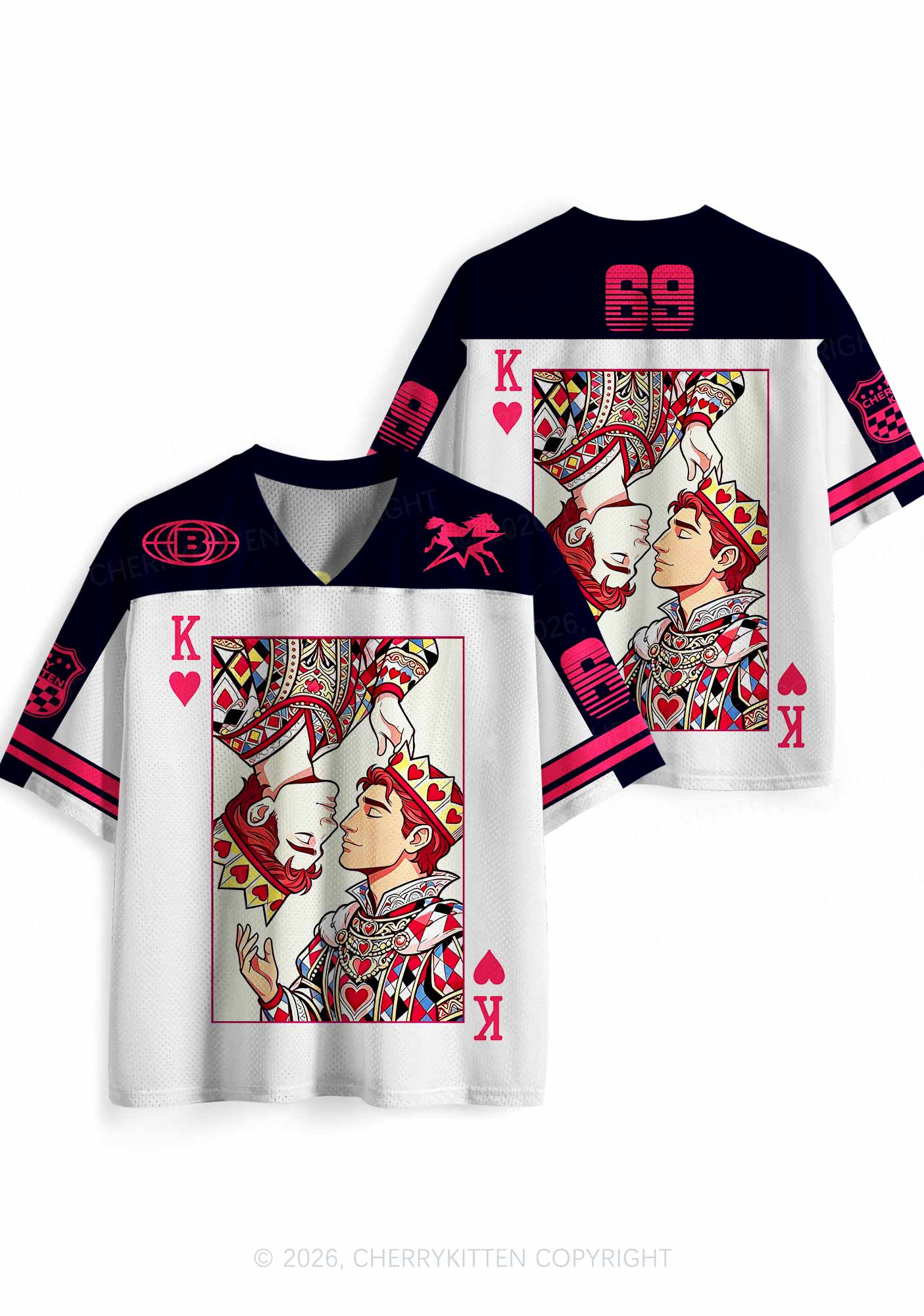 Red Heart King Pride Y2K Sport Jersey Shirts Cherrykitten