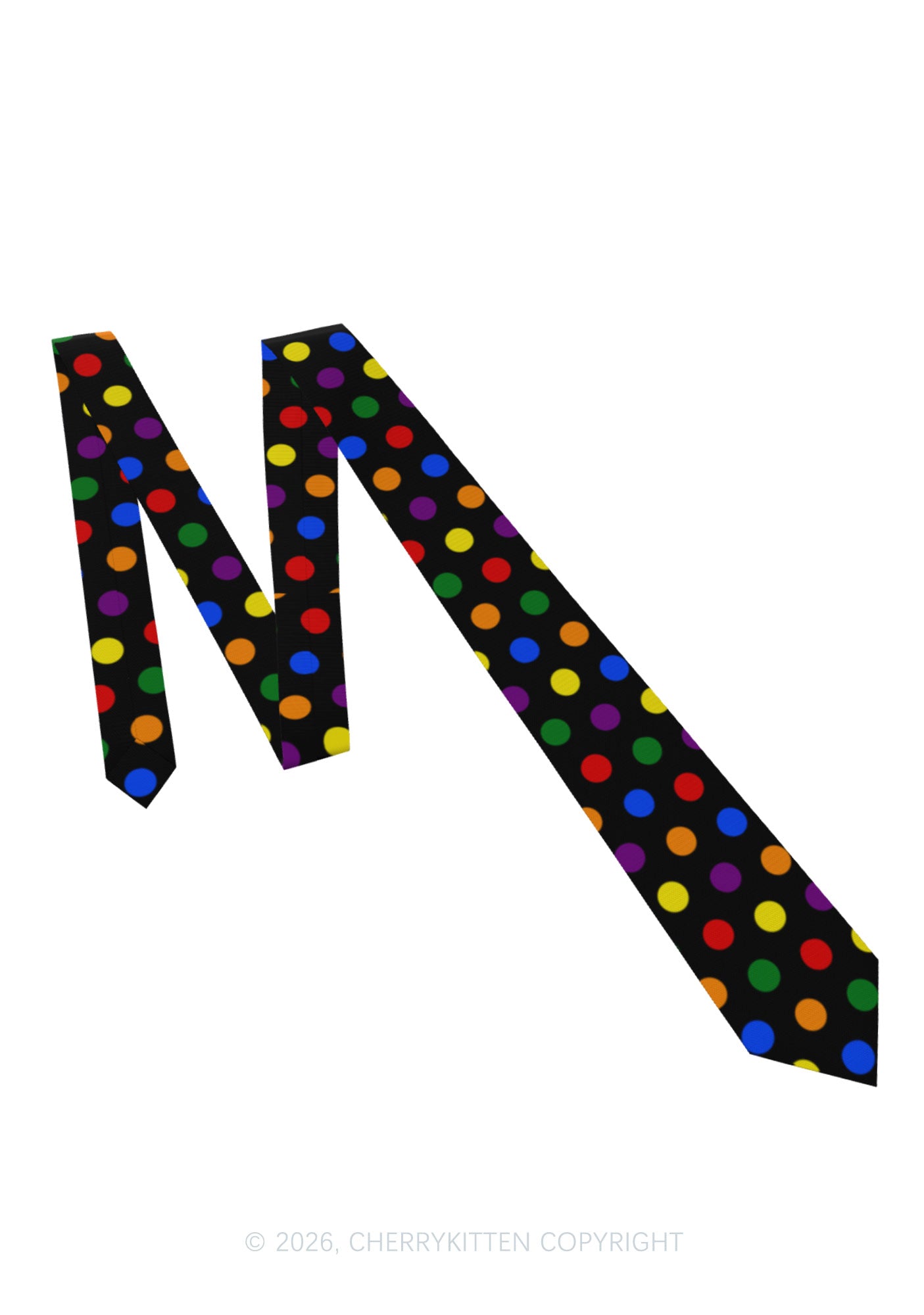 Rainbow Dots Pride Y2K Necktie Cherrykitten