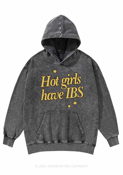 Hot Girls Have IBS Y2K Washed Hoodie Cherrykitten