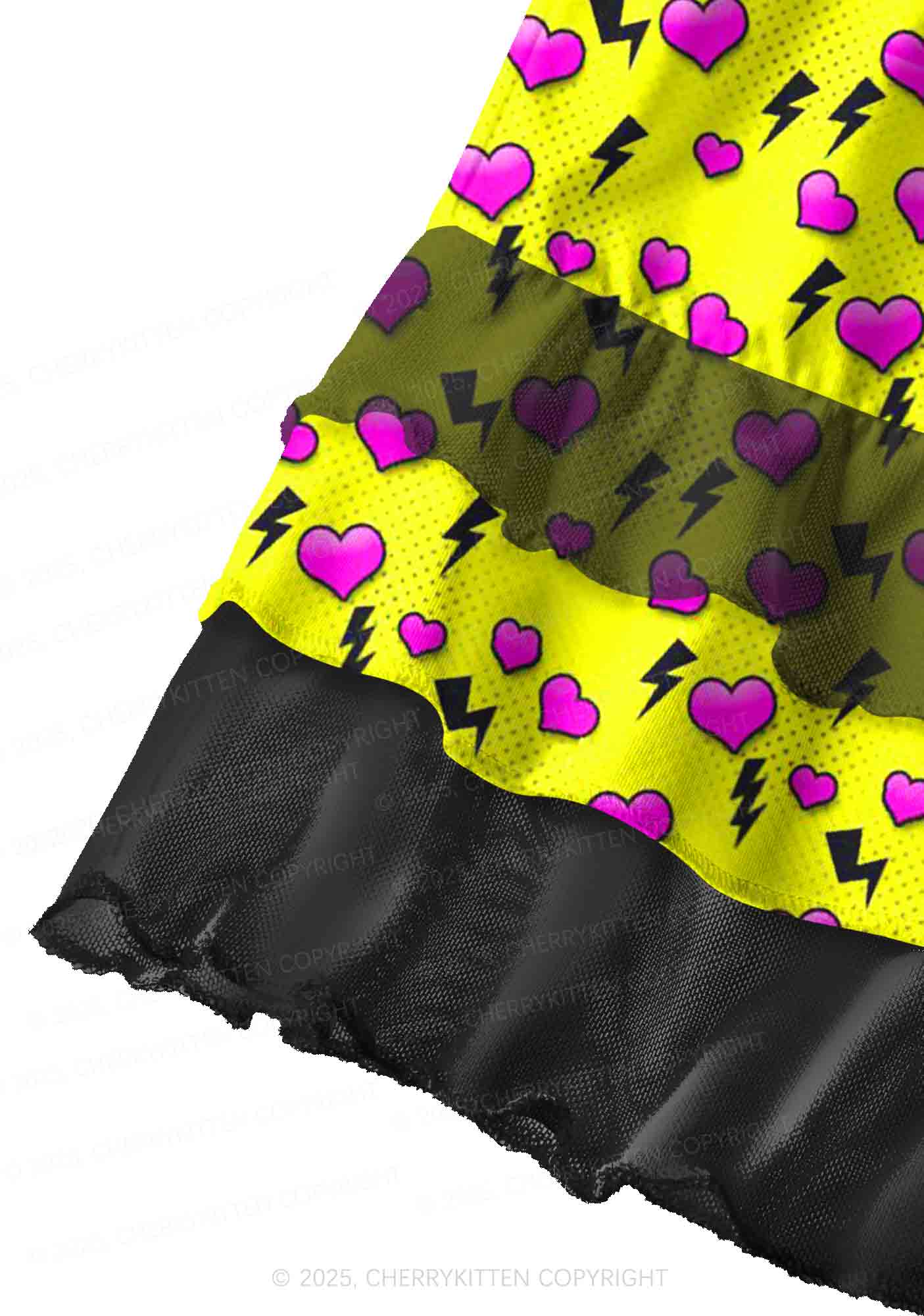 Heart Flash Valentine's Day Y2K Print Mini Layered Skirt Cherrykitten