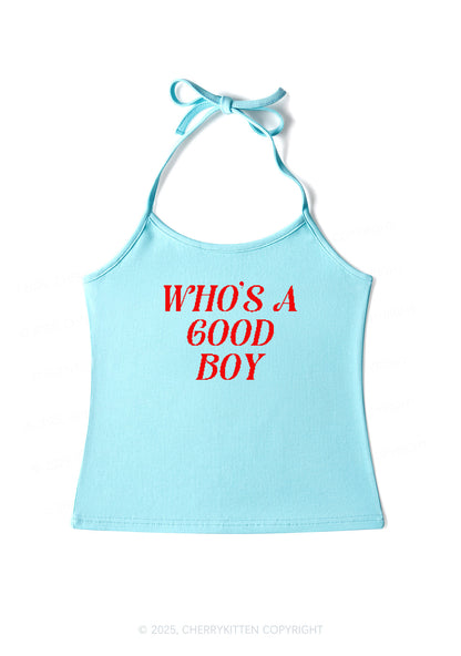 Whos A Good Boy Y2K Halter Neck Cami Cherrykitten
