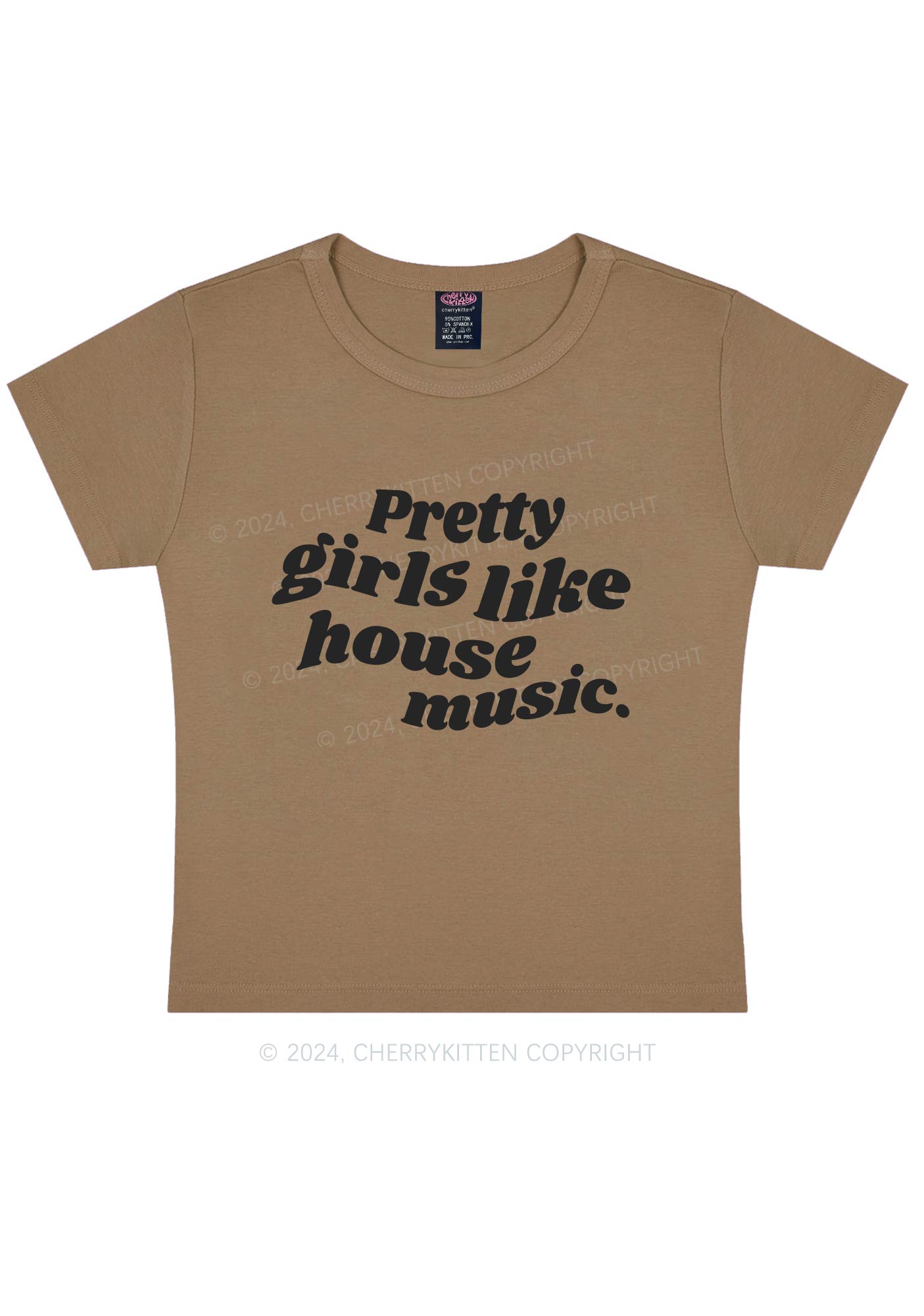 Pretty Girls Like House Music Y2K Baby Tee Cherrykitten