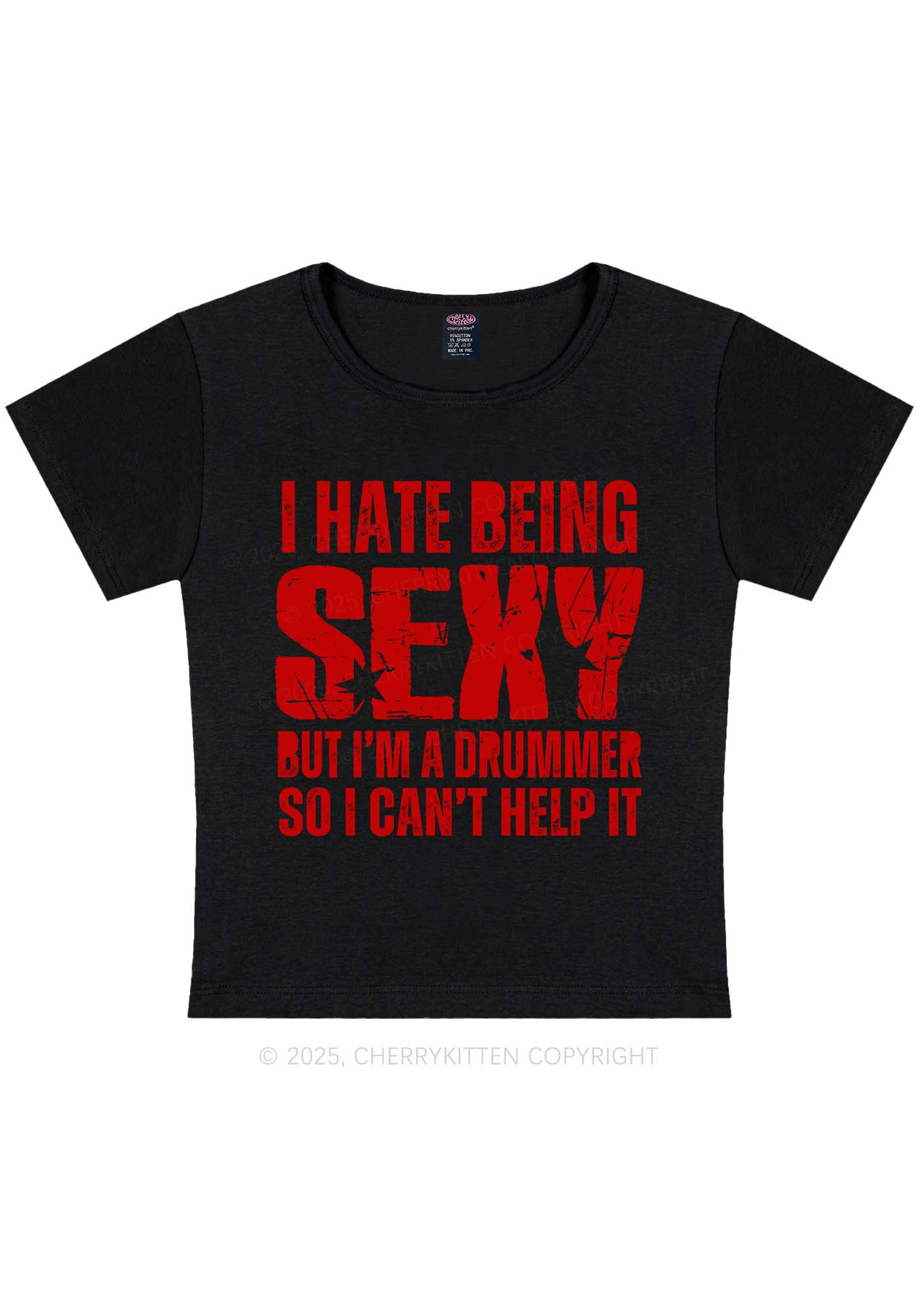 I Hate Being Sexy Y2K Baby Tee Cherrykitten