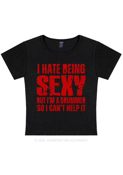 I Hate Being Sexy Y2K Baby Tee Cherrykitten