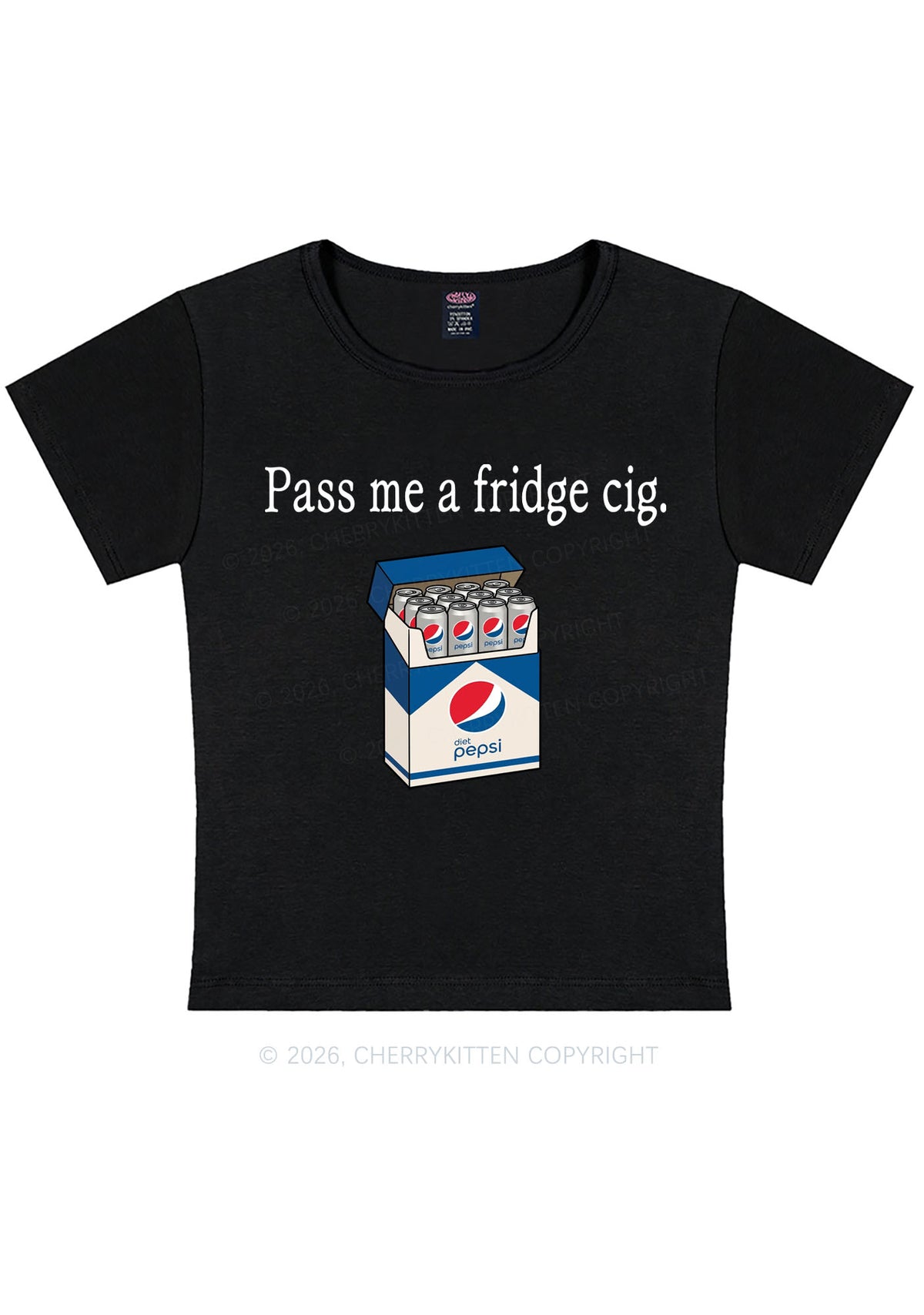 Pass Me A Fridge Cig Blue Drinks Y2K Baby Tee Cherrykitten