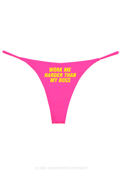 Work Me Harder Than Boss Y2K Bikini String Thong Cherrykitten