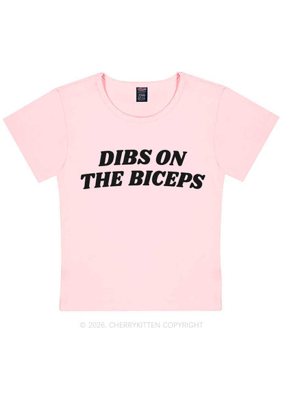 Dibs On The Biceps Y2K Baby Tee Cherrykitten