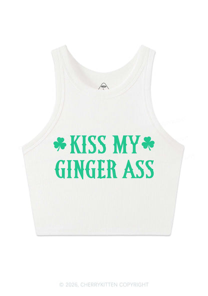 Kiss My Ginger Axx St Patricks Y2K Crop Tank Top Cherrykitten