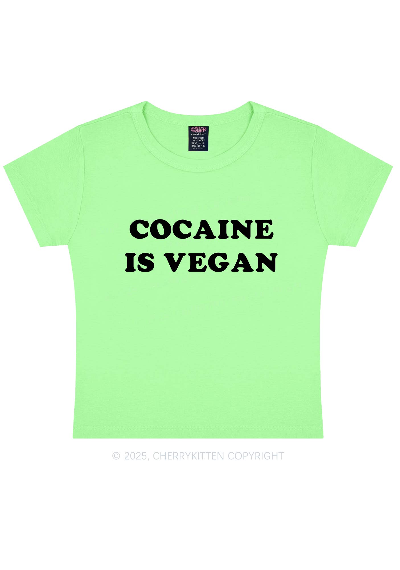 Cola Is Vegan Y2K Baby Tee Cherrykitten