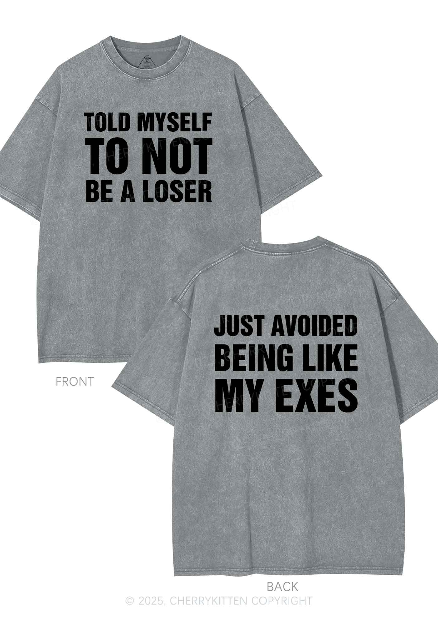Not Be A Loser Two Sides Y2K Shirts Washed Tee Cherrykitten