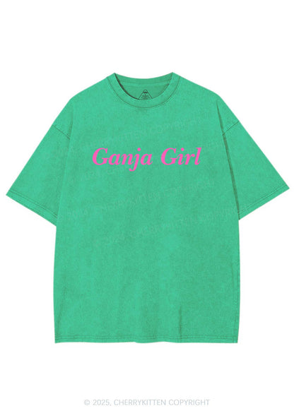 Ganja Girl Y2K Shirts Washed Tee Cherrykitten