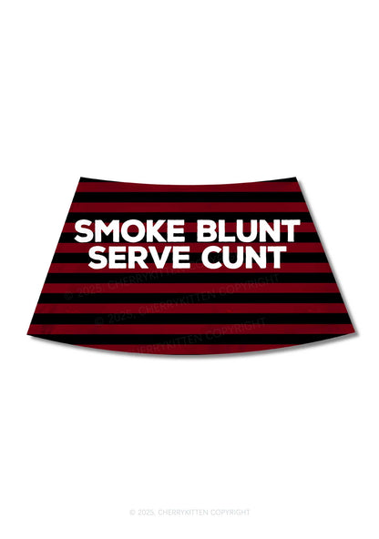 Smoke Blunt Y2K Print Mini Skirt Cherrykitten
