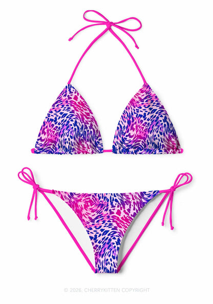Bisexual Leopard Pride Y2K Print Bikini Set Cherrykitten