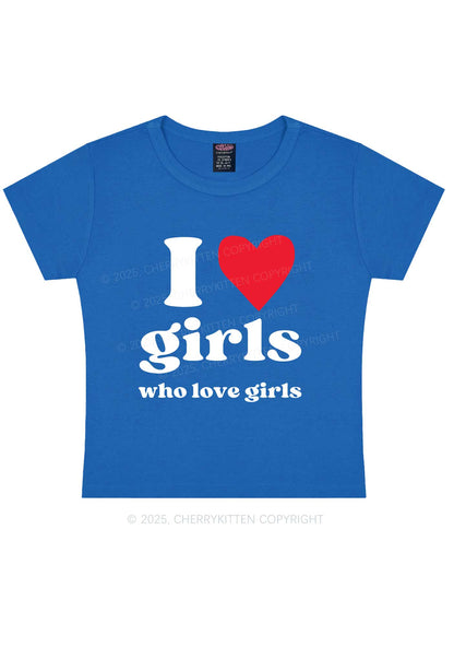 Girls Love Girls Pride Y2K Baby Tee Cherrykitten