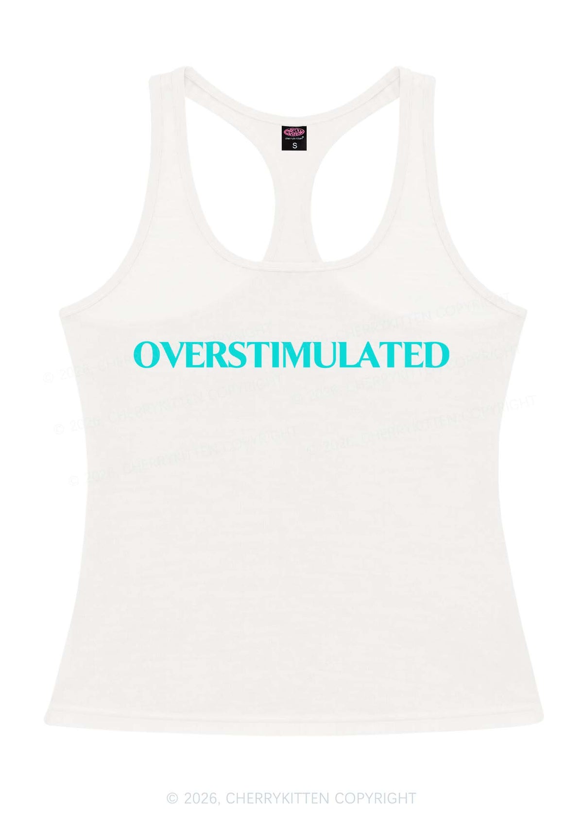 Overstimulated Y2K Women Racerback Tank Top Cherrykitten